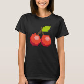 Pixel Cherry Summer Fruit 8 bit Fruit Tシャツ (正面)