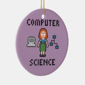 Pixel Computer Science – 女性 – 円オーナメント セラミックオーナメント (右)