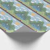Pixel Countryside House Landscape Pattern ラッピングペーパー (角)