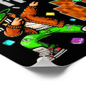 Pixel Dab Gamer Style Birthday Gift For Boys 4  ポスター (角)