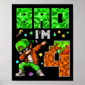 Pixel Dab Gamer Style Birthday Gift For Boys 4  ポスター (正面)