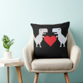 Pixel Dino Love – Cute Retro Throw Pillow クッション (椅子)
