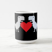 Pixel Dinosaur Love – Cute Keychain Gift for Coupl モーフィングマグカップ (中央)