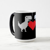 Pixel Dinosaur Love – Cute Keychain Gift for Coupl モーフィングマグカップ (正面左)