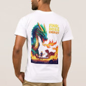 Pixel dragon boss breathing fire at tiny hero  tシャツ (裏面)