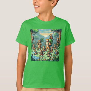 Pixel Friends：森林保護（サル） #05 Tシャツ