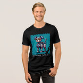 Pixel Friends: Mecha Dog (Man T-shirt)(FunnyTshirt トライブレンドＴシャツ (正面全面)