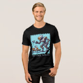 Pixel Friends: Mecha Dog (Man T-shirt)(FunnyTshirt トライブレンドＴシャツ (正面全面)