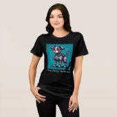 Pixel Friends: Mecha Dog (Robot Dog)（女性Tシャツ） トライブレンドＴシャツ (正面全面)