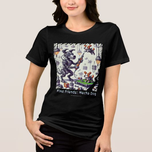 Pixel Friends: Mecha Dog (Robot Dog) (Woman T-shir トライブレンドＴシャツ (正面)