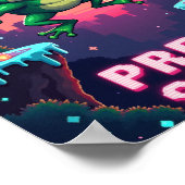 Pixel Frog Arcade Poster – Retro 8-Bit Gaming ポスター (角)