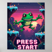 Pixel Frog Arcade Poster – Retro 8-Bit Gaming ポスター (正面)