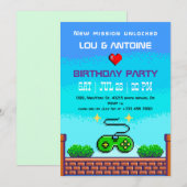 Pixel Gamer Birthday Invitation 招待状 (正面/裏面)