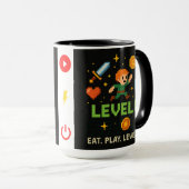 Pixel Gamer Mug – Level Up Retro Gaming Style マグカップ (正面右)