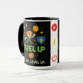 Pixel Gamer Mug – Level Up Retro Gaming Style マグカップ (正面左)