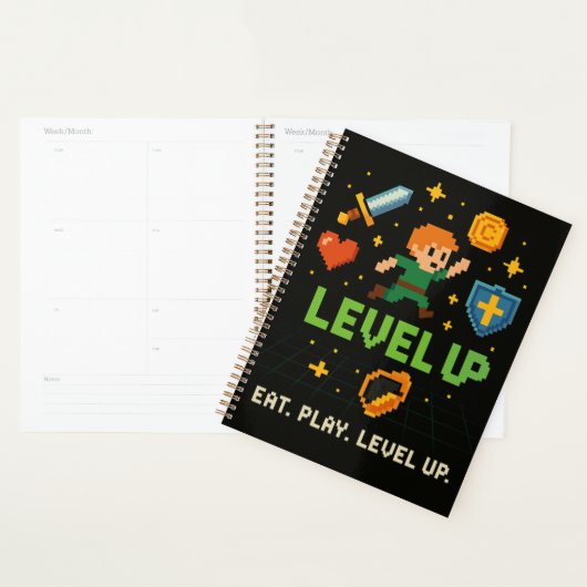 Pixel Gamer Planner – Level Up Retro Organizer プランナー手帳 (ディスプレー)