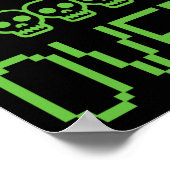 Pixel Gamer Skull Game Over Retro Video Game Arcad ポスター (角)