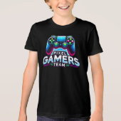 Pixel Gamersチーム – 将来のゲーマーキッズ トライブレンドＴシャツ (正面)