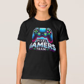 Pixel Gamersチーム – 将来のゲーマーキッズ トライブレンドＴシャツ (正面)