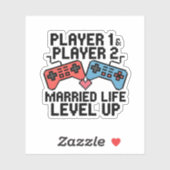 Pixel Gaming Couple Level Up Design シール (シート)