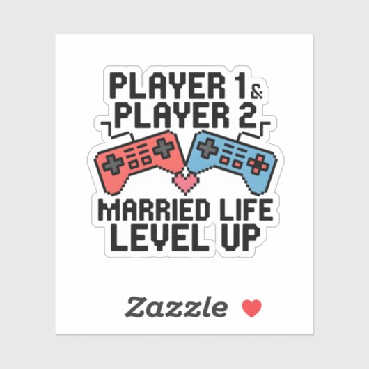 Pixel Gaming Couple Level Up Design シール (シート)