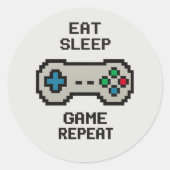 Pixel Gaming Stickers – Fun Laptop & Console Decal ラウンドシール (正面)