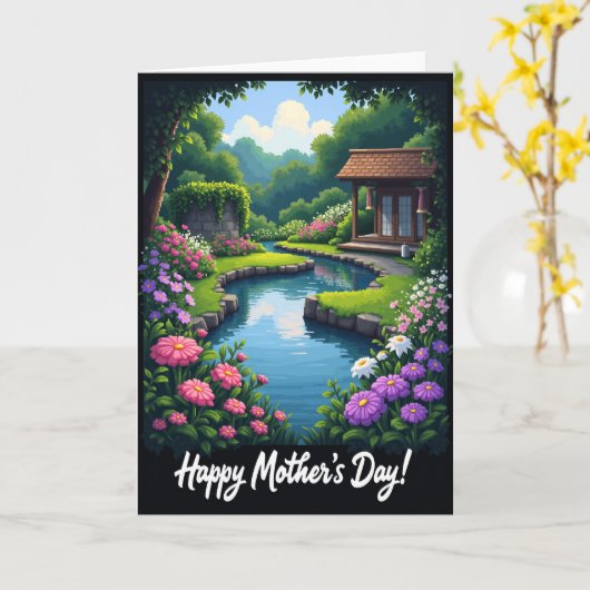 Pixel Garden Scene Card カード (黄色い花)