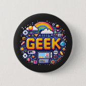 Pixel-Geek : L’Odysée Numérique 缶バッジ (正面)