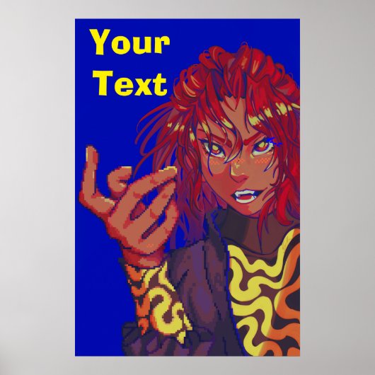 Pixel girl changing pixel art ポスター (正面)