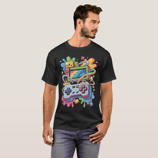 Pixel Graffiti Storm Tシャツ (正面フル)