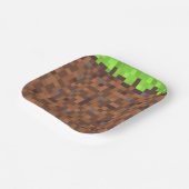 Pixel grass gamer birthday  ペーパープレート (傾斜あり)