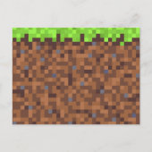 Pixel grass gamer birthday  ポストカード (正面)