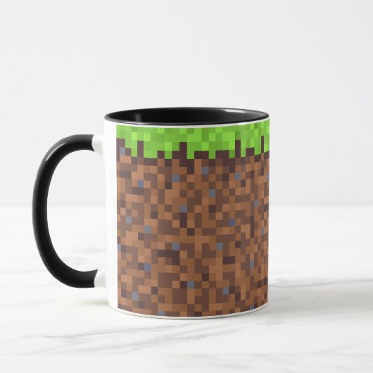 Pixel grass gamer birthday  マグカップ (左)