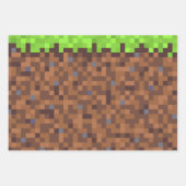 Pixel grass gamer birthday  ラッピングペーパーシート (正面3)