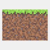 Pixel grass gamer birthday  ラッピングペーパーシート (正面)