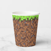 Pixel grass gamer birthday  紙コップ (裏面)