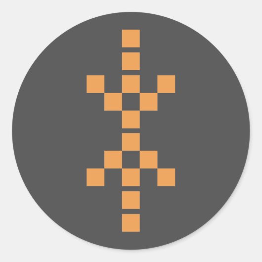 Pixel Hand of Eris （オレンジ）ステッカー ラウンドシール (正面)