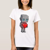Pixel Heart Robot Tシャツ (正面)