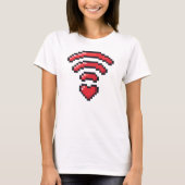 Pixel Heart WiFi Love Signal Tシャツ (正面)