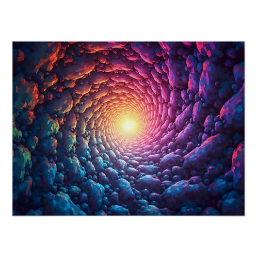 Pixel Kunst als " Licht am Ende des Tunnels" ポスター (正面)