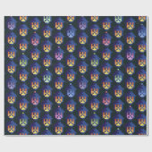 Pixel Lantern Night Pattern ラッピングペーパー (フラット)