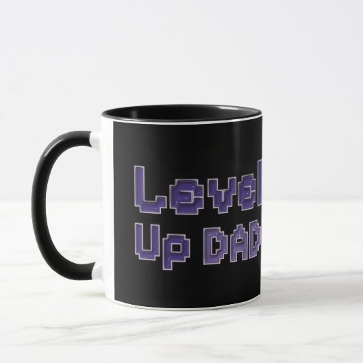 Pixel Level Up Dad Gamer Two-Tone Mug マグカップ (左)