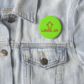 Pixel Level Up Gamer Pin - Lime Green 缶バッジ (インサイチュ)