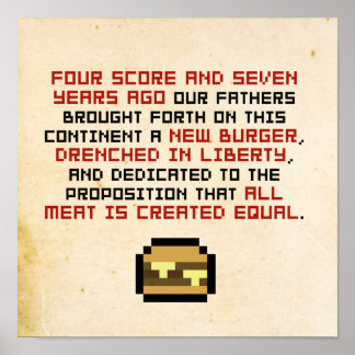 Pixel Lincoln Gettysburger住所ポスター ポスター