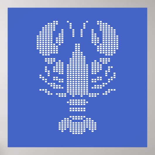 Pixel Lobster Emblem Mosaic ポスター (正面)