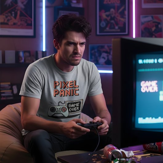 Pixel Panic - レトロゲーマーの怒りデザイン Tシャツ
