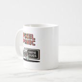 Pixel Panic Gamer Mug – Funny Retro Gaming Gift  コーヒーマグカップ (正面左)