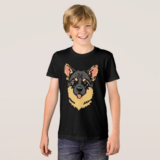 Pixel PawsとShepherdの遊び トライブレンドＴシャツ (正面全面)