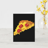 Pixel Pizza 80年代レトロゲーム風ハロウィン カード (黄色い花)