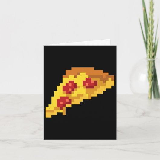 Pixel Pizza 80年代 レトロ 8ビット ハロウィン キャラクター カード (正面)